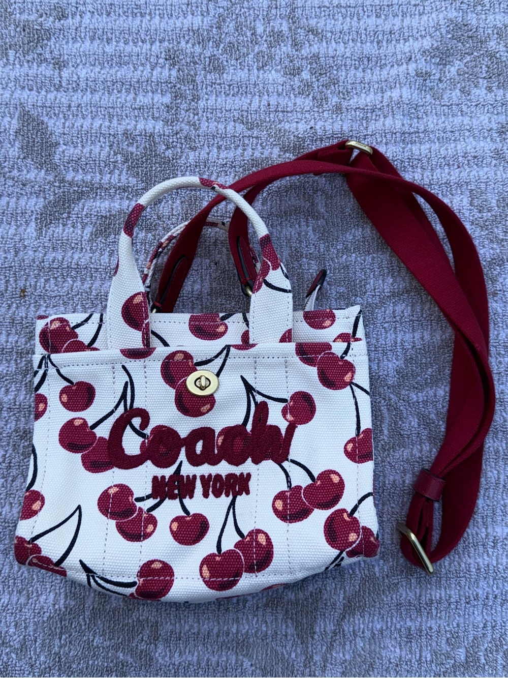 Coach Cherry Print Cargo Tote Canvas Mini - Picture 2 of 7
